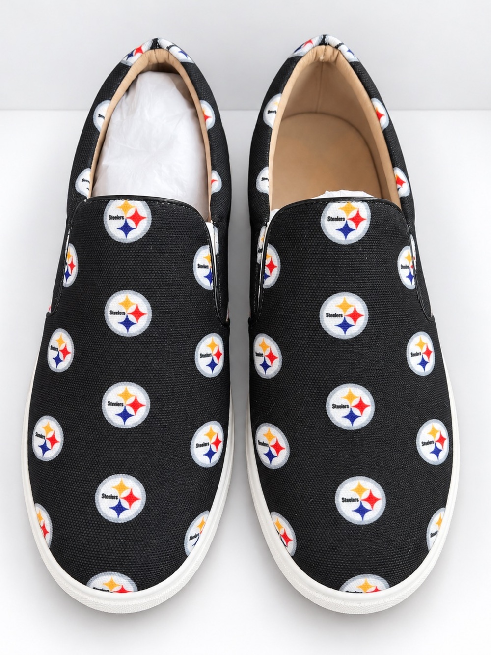NWOT Pittsburgh Steelers Women’s Size 10 Slip-On Sneakers Black NFL